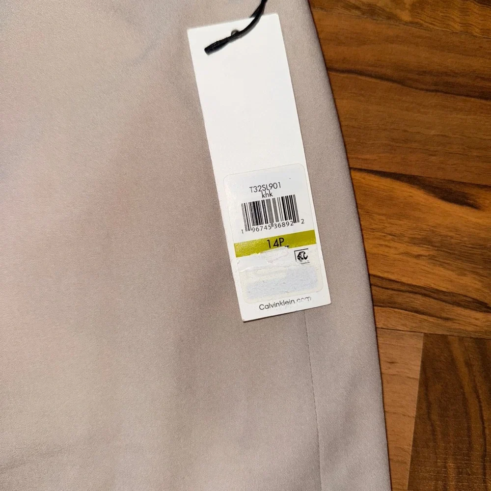 Calvin Klein Beige Wrap Skirt Women 14P Petite Career Business Casual officecore